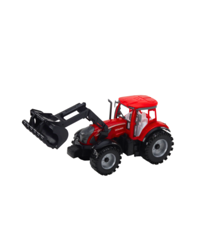 Zestaw Traktor Z Ładowaczem i Prasą Rolniczą Czerwony