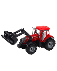Zestaw Traktor Z Ładowaczem i Prasą Rolniczą Czerwony