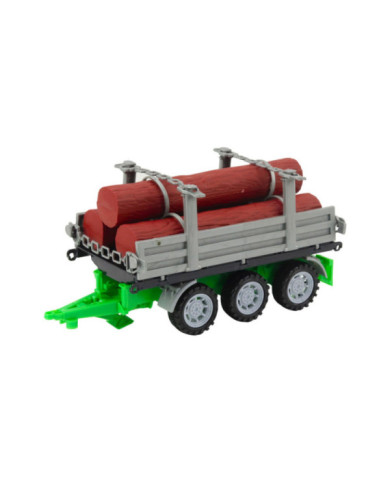 Traktor Rolniczy Farmerski Z Przyczepą Do Drewna Kłody Zielony 47cm