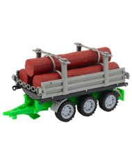 Traktor Rolniczy Farmerski Z Przyczepą Do Drewna Kłody Zielony 47cm