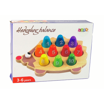 Drewniany Jeż Edukacyjny 10 Pionków Kolorowy