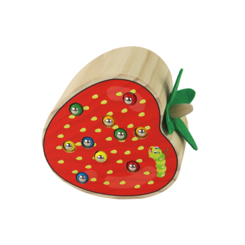 Drewniana Gra Truskawka Złap Robaczka Magnetyczna