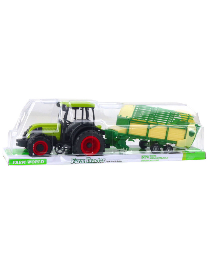 Traktor Rolniczy Farmerski Z Zielono-Żółtą Przyczepą Zielony 50cm
