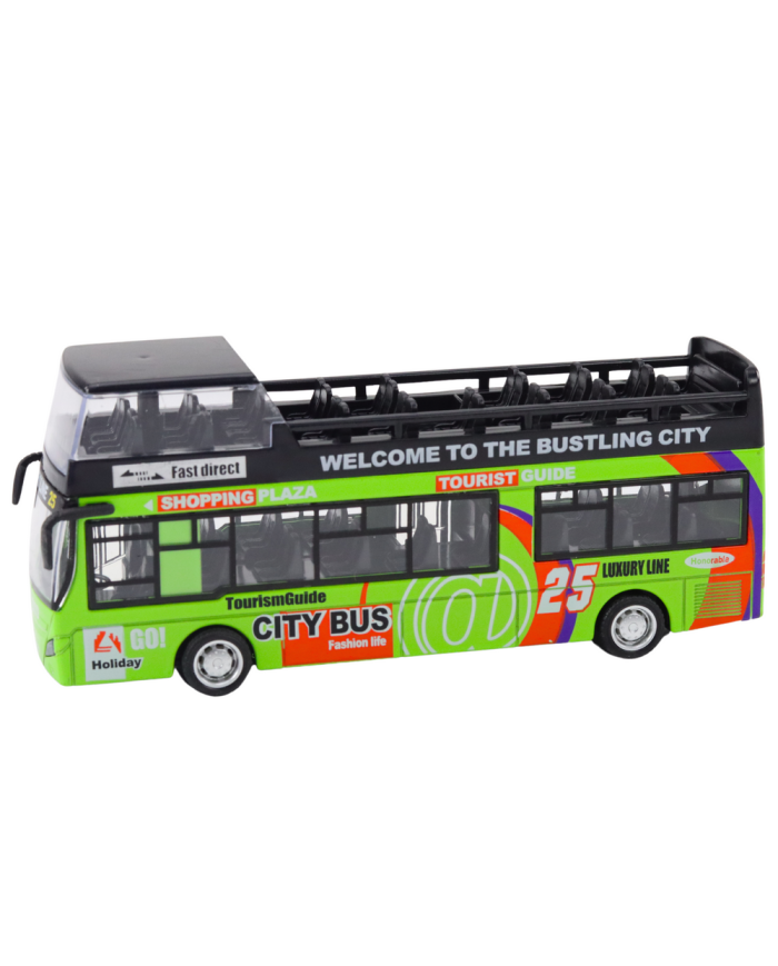 Autobus Piętrowy Turystyczny 1:32 Otwierane Drzwi Zielony