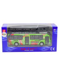 Autobus Piętrowy Turystyczny 1:32 Otwierane Drzwi Zielony
