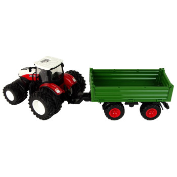 Traktor Zdalnie Sterowany z Przyczepą 1:24 Czerwony Zielony