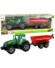 Zielony Traktor z Czerwoną Przyczepką Napęd Frykcyjny