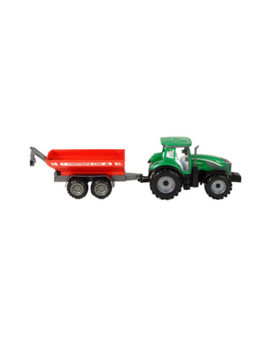 Zielony Traktor z Czerwoną Przyczepką Napęd Frykcyjny