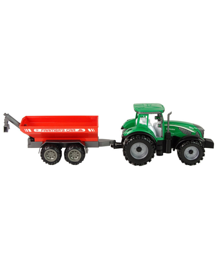 Zielony Traktor z Czerwoną Przyczepką Napęd Frykcyjny