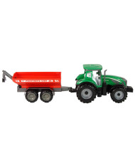 Zielony Traktor z Czerwoną Przyczepką Napęd Frykcyjny