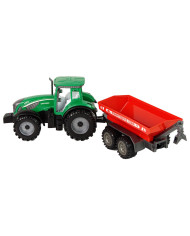 Zielony Traktor z Czerwoną Przyczepką Napęd Frykcyjny