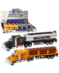 Ciężarówka Cysterna Transport Drewna Napęd Pull-Back Światła Dźwięki 1:36