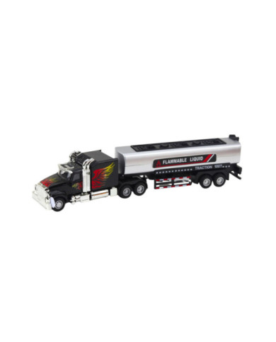 Ciężarówka Cysterna Transport Drewna Napęd Pull-Back Światła Dźwięki 1:36
