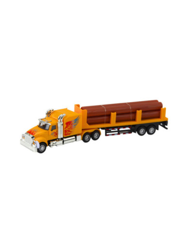 Ciężarówka Cysterna Transport Drewna Napęd Pull-Back Światła Dźwięki 1:36