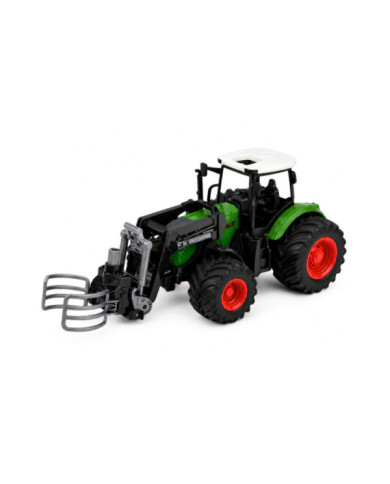 Traktor Rolniczy Farmerski z Chwytakiem Do Bel Gumowe Koła Zielony 1:24