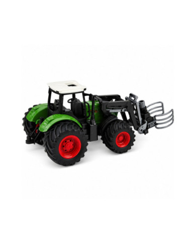 Traktor Rolniczy Farmerski z Chwytakiem Do Bel Gumowe Koła Zielony 1:24