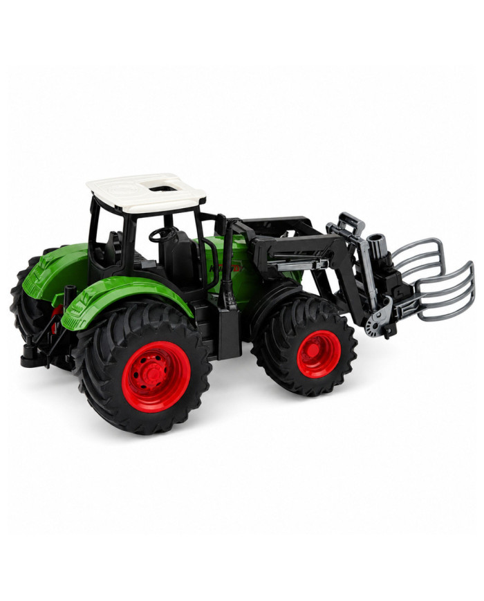 Traktor Rolniczy Farmerski z Chwytakiem Do Bel Gumowe Koła Zielony 1:24