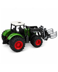 Traktor Rolniczy Farmerski z Chwytakiem Do Bel Gumowe Koła Zielony 1:24