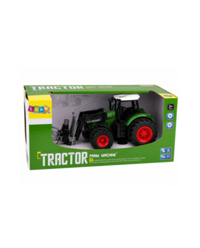 Traktor Rolniczy Farmerski z Chwytakiem Do Bel Gumowe Koła Zielony 1:24