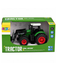 Traktor Rolniczy Farmerski Z Ładowaczem Czołowym Gumowe Koła Zielony 1:24