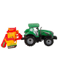 Zielony Traktor z Pomarańczowym Kultywatorem Napęd dla Dzieci