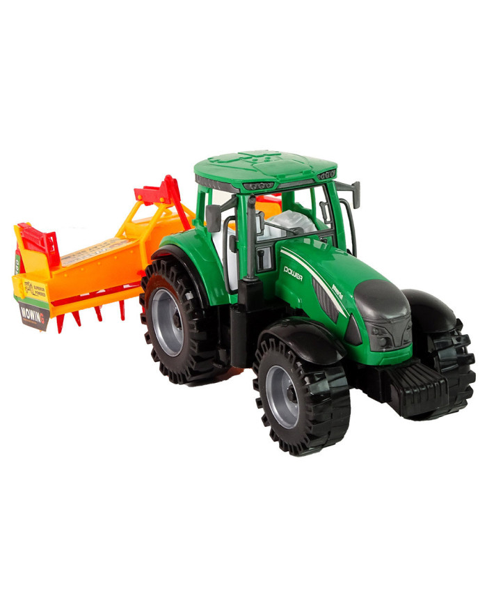 Zielony Traktor z Pomarańczowym Kultywatorem Napęd dla Dzieci