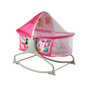 Wielofunkcyjne Łóżeczko Bujaczek 2w1 Mata Dziecięca Dźwięki Wibracje Różowa