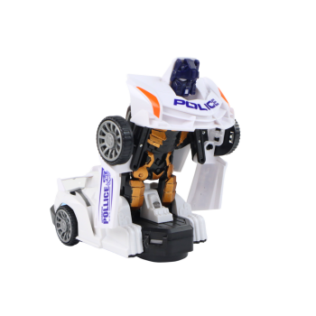 Samochód-Robot Policja Biały 2w1 Transformacja