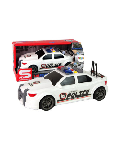 Auto Sportowe Otwierany Bagażnik Policja Światła Dźwięki Biały 1:16