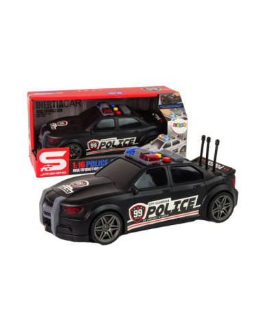 Auto Sportowe Otwierany Bagażnik Policja Światła Dźwięki Czarny 1:16