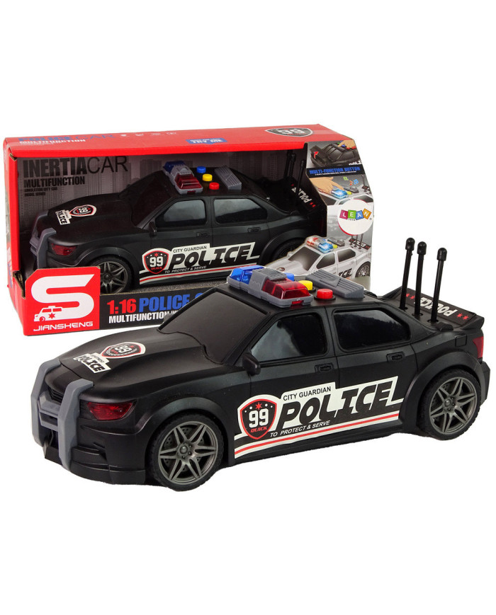 Auto Sportowe Otwierany Bagażnik Policja Światła Dźwięki Czarny 1:16