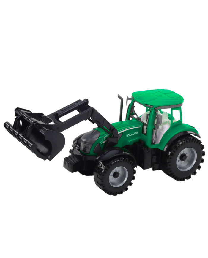 Zestaw Traktor Z Ładowaczem i Prasą Rolniczą Zielony