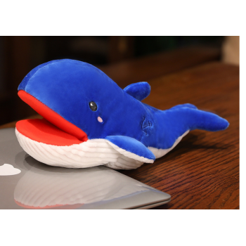 Pluszowa Maskotka Wieloryb Niebieski Pacynka 30 cm