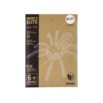 Drewniane Puzzle Przestrzenne 3D Pająk Składanka Edukacyjna 31 Elementów