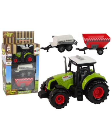 Duży Traktor Światła LED Dźwięki 2 Maszyny Farm Set