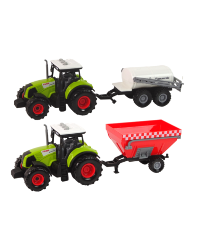 Duży Traktor Światła LED Dźwięki 2 Maszyny Farm Set
