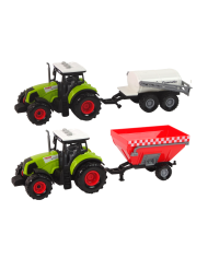 Duży Traktor Światła LED Dźwięki 2 Maszyny Farm Set