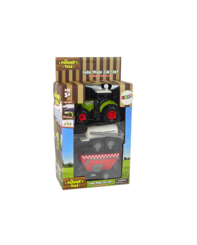 Duży Traktor Światła LED Dźwięki 2 Maszyny Farm Set