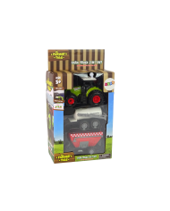 Duży Traktor Światła LED Dźwięki 2 Maszyny Farm Set