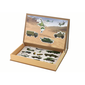 Zestaw Edukacyjnych Puzzli Magnetycznych Z Motywem Wojny Lądowej