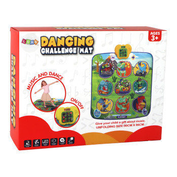 Mata Do Tańczenia Z Motywem Dinozaurów 90cm x 86cm