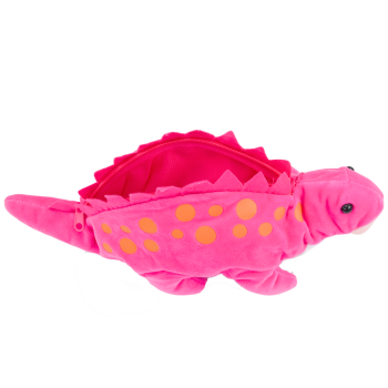 Pluszowy Dinozaur Piórnik Schowek Zawieszka Różowy