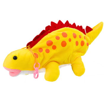 Pluszowy Dinozaur Piórnik Schowek Zawieszka Żółty