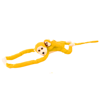 Maskotka Pluszowa Małpka z Dzieckiem Żółta 70 cm