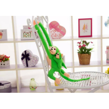 Maskotka Pluszowa Małpka z Dzieckiem Zielona 90 cm