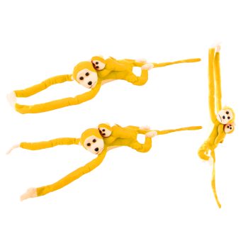 Maskotka Pluszowa Małpka z Dzieckiem Żółta 90 cm