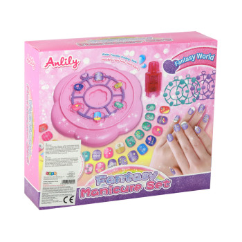 Zestaw Do Paznokci Różowy Tipsy Naklejki Diamenciki