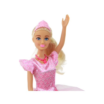 Lalka Dla Dzieci Anlily Księżniczka Długie Blond Włosy Tiara Różowa Suknia
