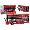 Autobus Piętrowy Na Baterie Światła Dźwięki Napęd Frykcyjny Czerwony 1:16