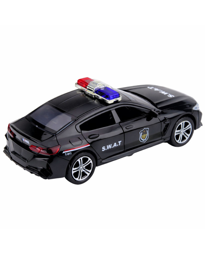Auto Jednostki Specjalnej SWAT Otwierane Drzwi Napęd Światła Dźwięki Czarny